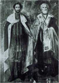 Икона  святителя Николая и Александра Невского нач. XX в. 105х70