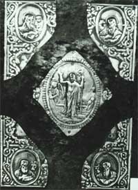 Евангелие напрестольное в бархате с медными накладками 1890 г. 